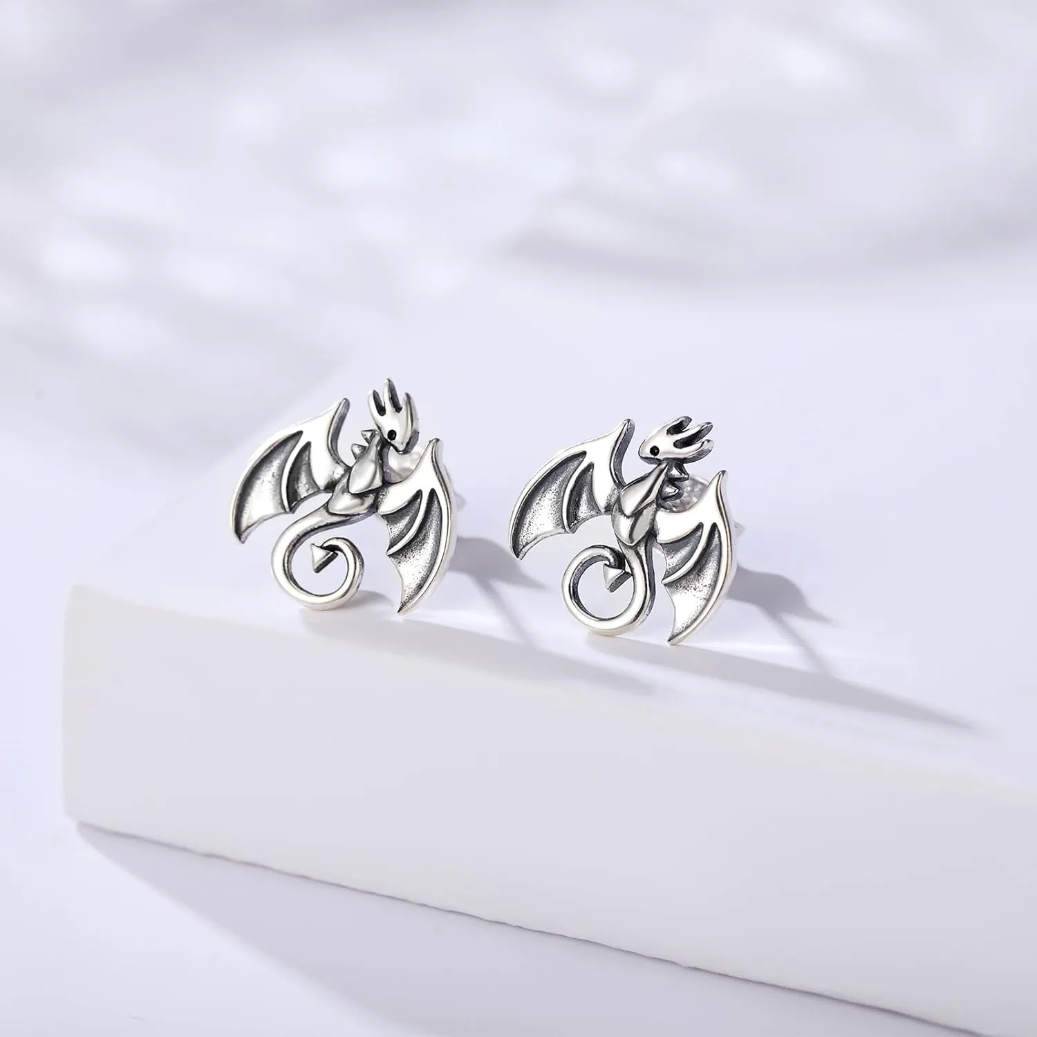 925 Sterling Silver Earrings Stud Dragon Cat Koala Bunny Cow Hypoallergenic Cute Animal Jewelry Gifts for Women