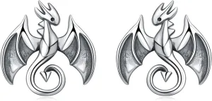 925 Sterling Silver Earrings Stud Dragon Cat Koala Bunny Cow Hypoallergenic Cute Animal Jewelry Gifts for Women