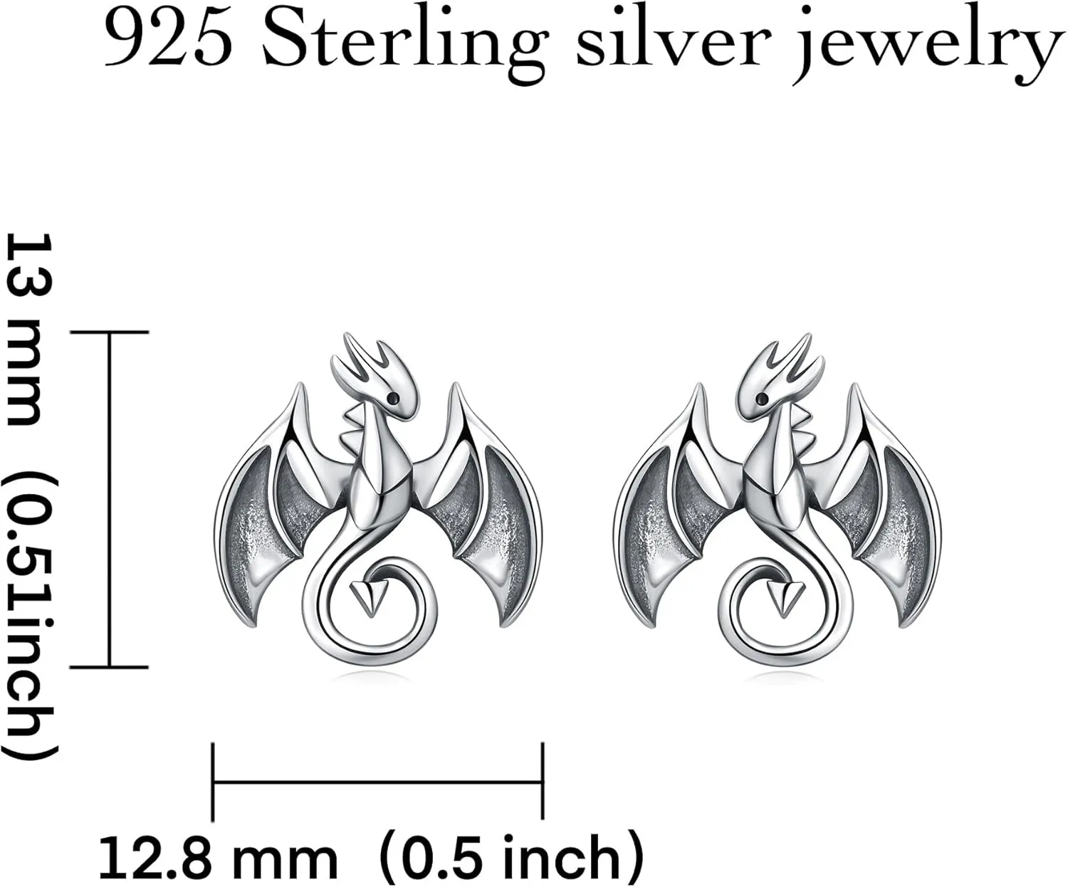 925 Sterling Silver Earrings Stud Dragon Cat Koala Bunny Cow Hypoallergenic Cute Animal Jewelry Gifts for Women