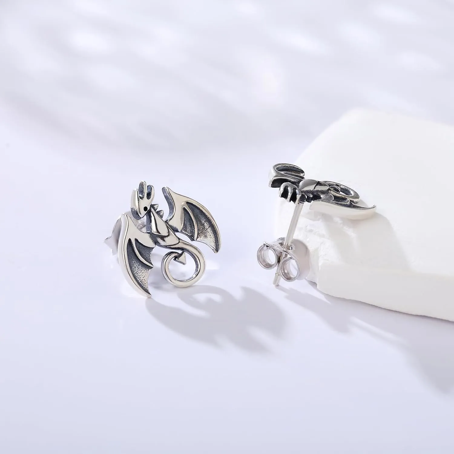925 Sterling Silver Earrings Stud Dragon Cat Koala Bunny Cow Hypoallergenic Cute Animal Jewelry Gifts for Women