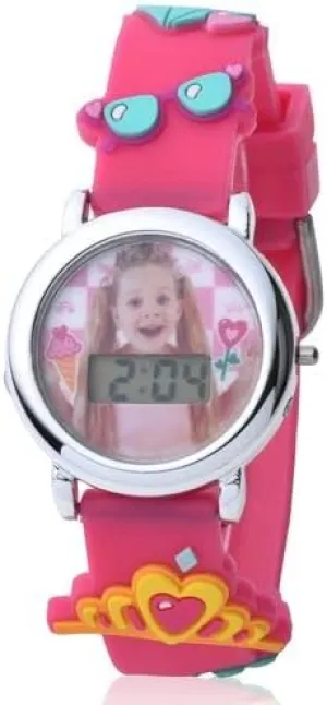 Accutime Pocket Watch Love Diana Kids Digital Watch Set - LED Flashing Lights, LCD Watch Display, with 3 Bracelets, Kids, Girls Watch, Silicone Strap in Pink (Model: LDA40005AZ)