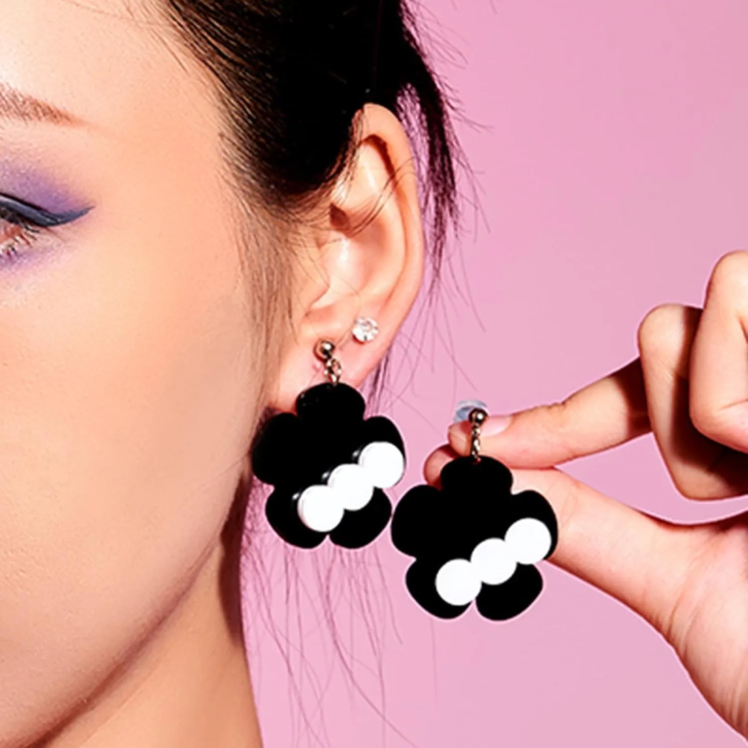 Acrylic Clip On Earrings for Women, Colorful Clip On Drop Dangle Earrings Fashion Unique Earrings Non Pierced Clip Earrings for Birthday Women's Day Mother's Day Gift