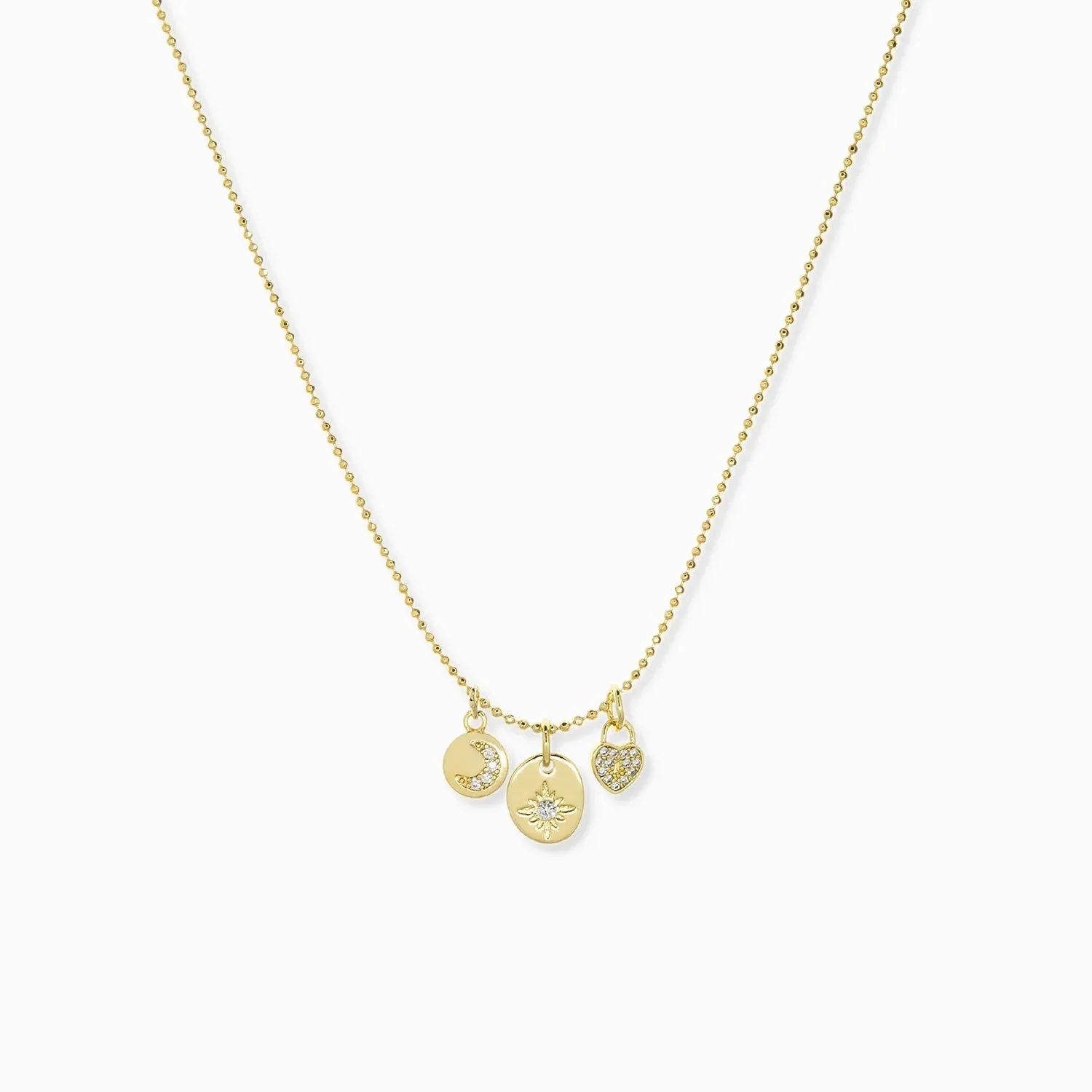 Adjustable Pull Chain Charm Necklace
