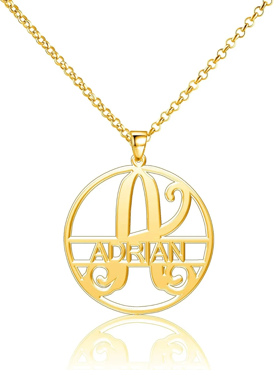 Adrian Necklace Personalized Name Necklace Custom Monogram