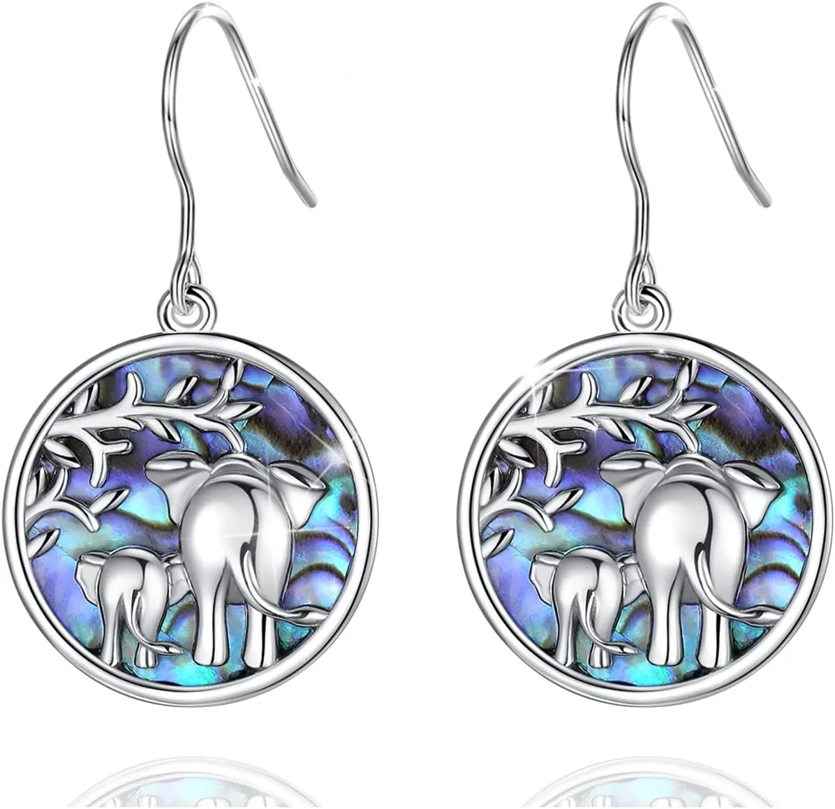 AEONSLOVE Elephant Sterling Silver Earrings, Elephant Jewelry for Women, Mother's Day Gift
