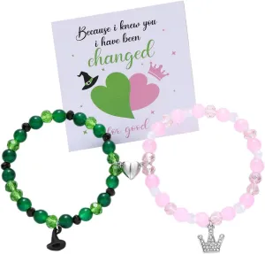 AITELEI Elphaba Galinda Friendship Matching Bracelets-Crown Witch Matching Bracelets for Women BFF Couples Accessories Wicked Bracelet for Fans Friends