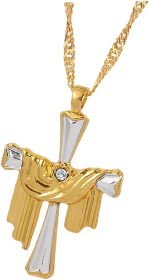 Alloy Jesus Pendant Necklace Gothic Catholic Jewelry Men's Faith Necklace Baroque Detail Durable