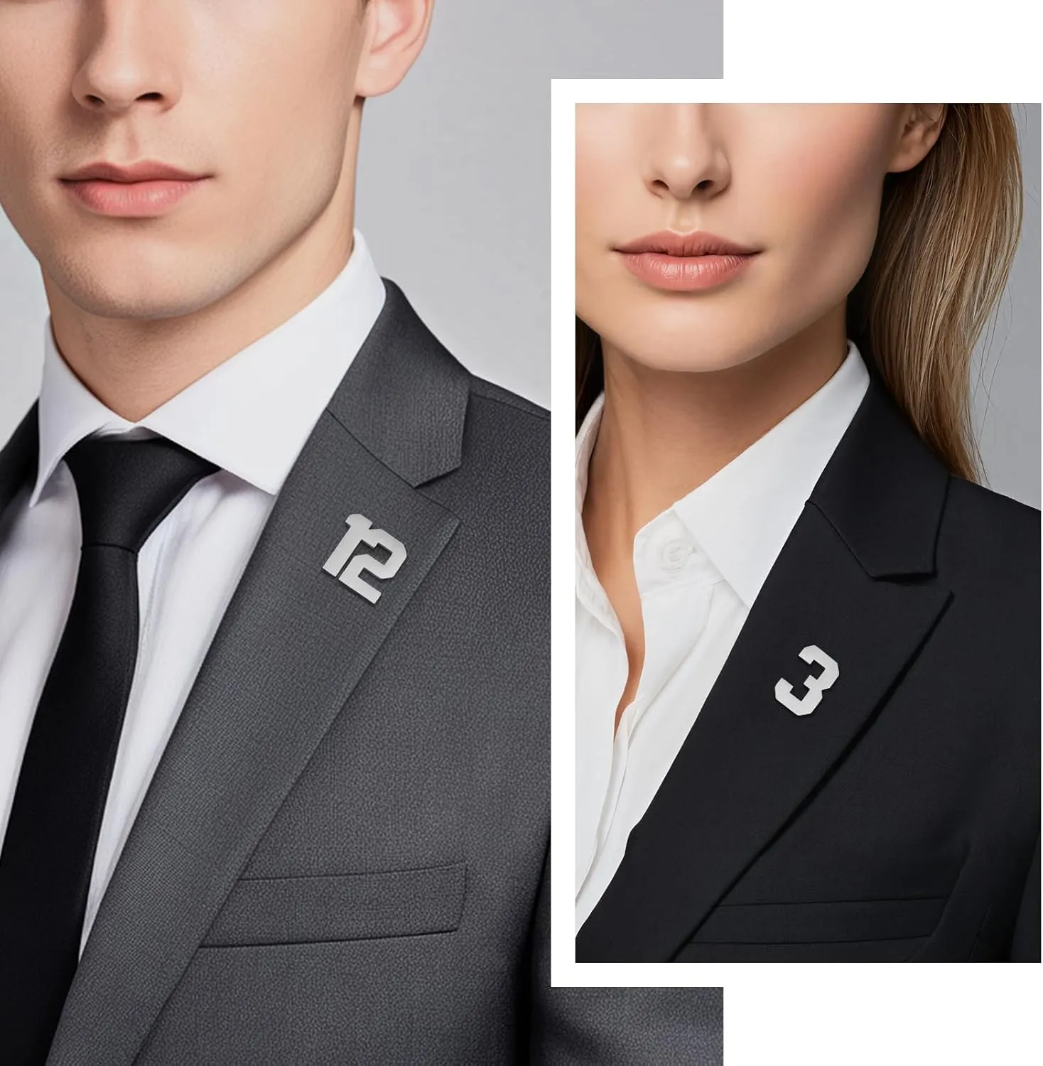 AMITER 0-100 Number Lapel Pins, Small Brooch Pin Tie Tacks for Suits Neckties & Hats, Personalized Gifts for Women Men Boys Girls