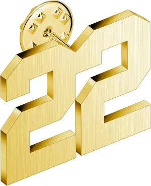 AMITER Personalized 0-100 Number Lapel Pins, 18K Gold Brooch Pin Tie Tacks for Suits, Neckties, Hats, Men & Women