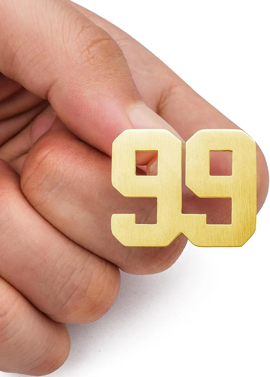 AMITER Personalized 0-100 Number Lapel Pins, 18K Gold Brooch Pin Tie Tacks for Suits, Neckties, Hats, Men & Women