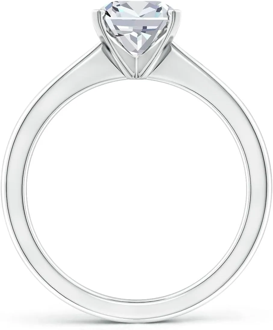 ANGARA IGI Certified 1-5 ct Lab Grown Cushion Diamond Reverse Tapered Shank Solitaire Engagement Ring in Silver / 14K Solid Gold/Platinum | April Birthstone, Birthday, Anniversary, Wedding Jewelry Gift for Women