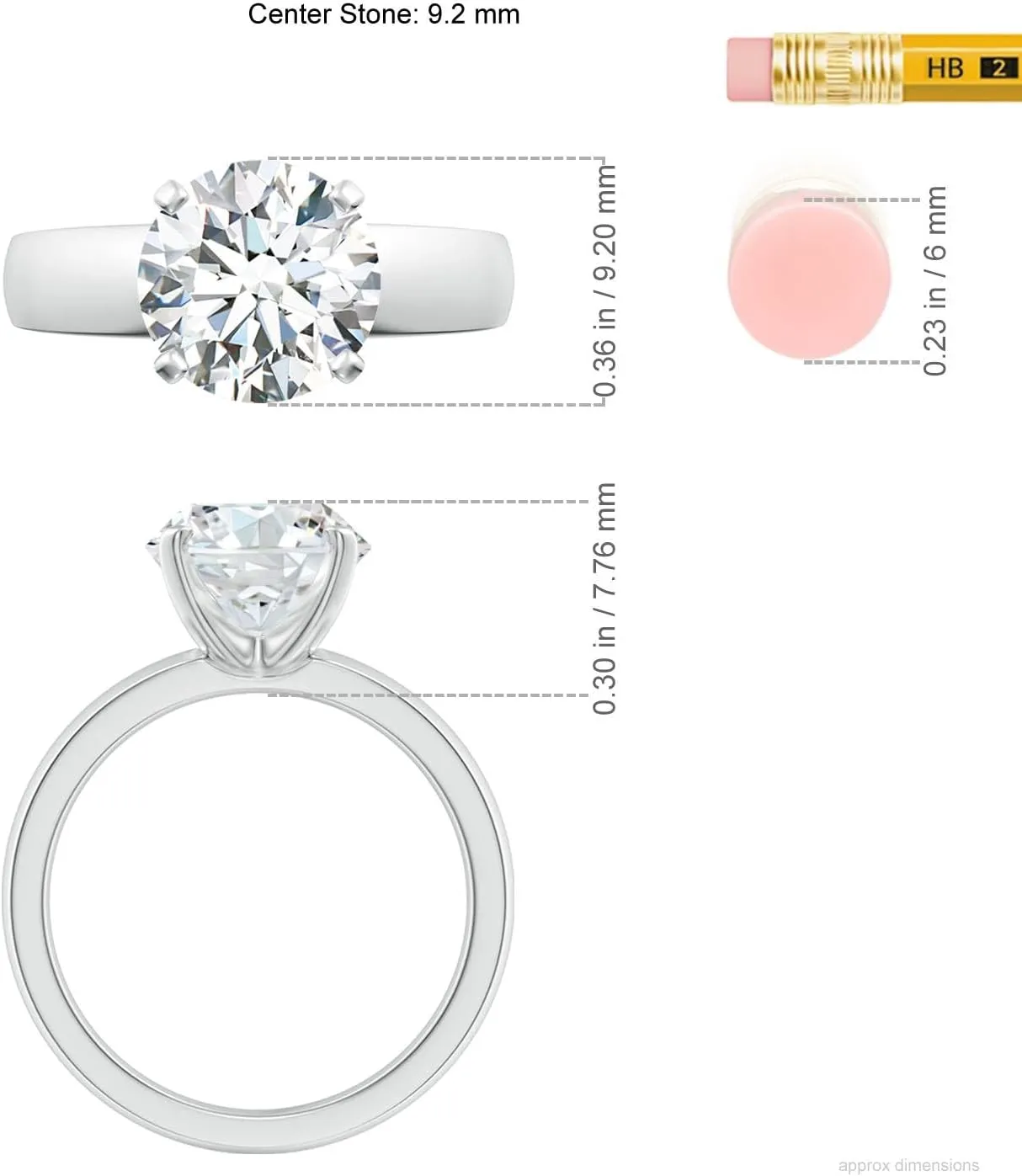 Angara IGI Certified 1-5 ct Lab Grown Prong-Set Round Diamond Solitaire Engagement Ring in 14K Solid Gold/Platinum | April Birthstone, Birthday, Anniversary, Wedding Jewelry Gift for Women