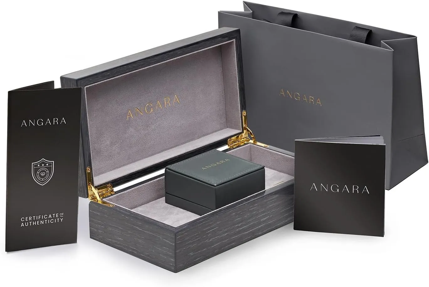 ANGARA IGI Certified 1-5 ct Lab Grown Round Diamond Reverse Tapered Shank Solitaire Engagement Ring in Silver / 14K Solid Gold/Platinum | April Birthstone, Birthday, Anniversary, Wedding Jewelry Gift for Women