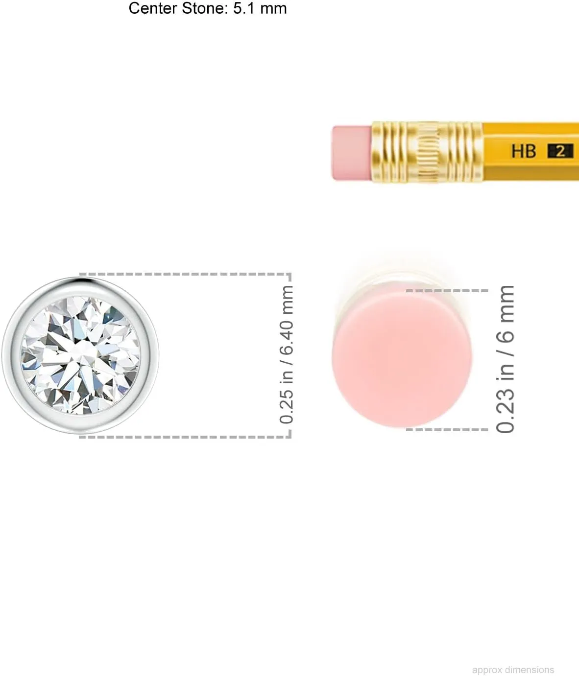 Angara Lab Grown Bezel-Set Round Diamond Solitaire Pendant in 14K Solid Gold/Platinum | April Birthstone, Birthday, Engagement, Anniversary, Wedding Jewelry Gift for Women
