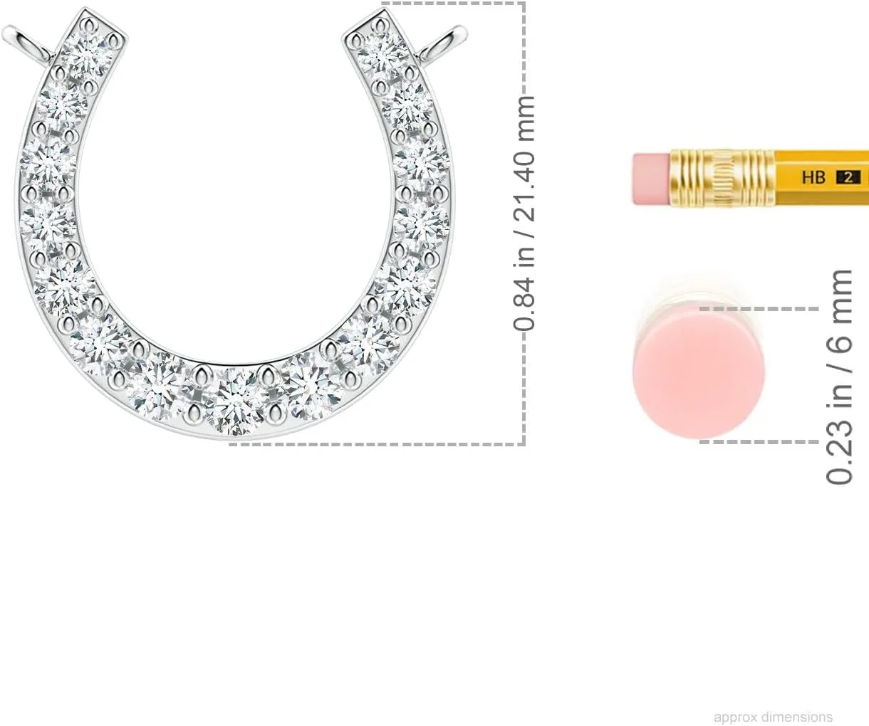 Angara Lab Grown Classic Diamond Horseshoe Necklace in 14K Solid Gold/Platinum | April Birthstone, Birthday, Engagement, Anniversary, Wedding Jewelry Gift for Women