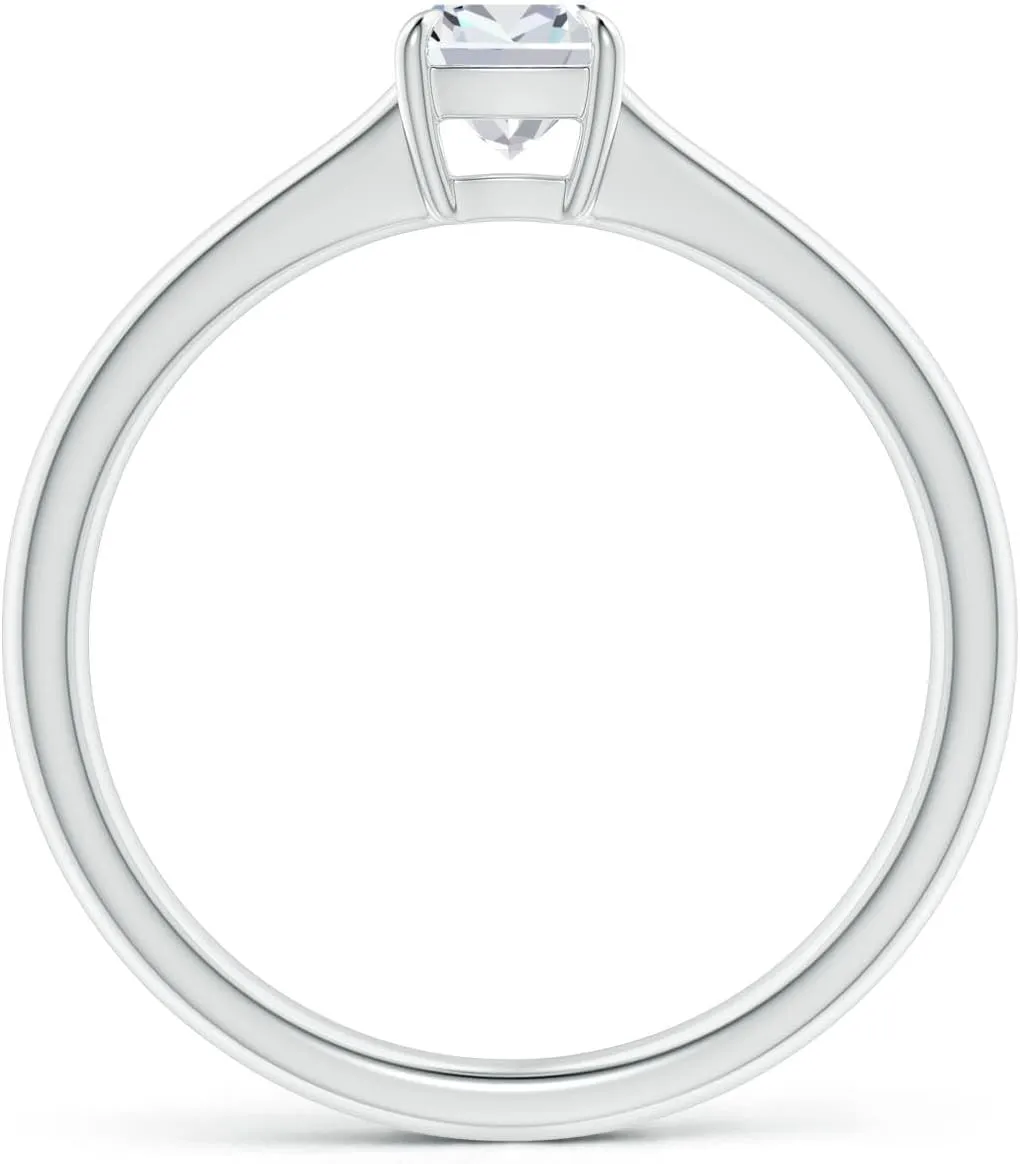 Angara Lab Grown Cushion Diamond Solitaire Engagement Ring in Silver / 14K Solid Gold/Platinum | April Birthstone, Birthday, Anniversary, Wedding Jewelry Gift for Women