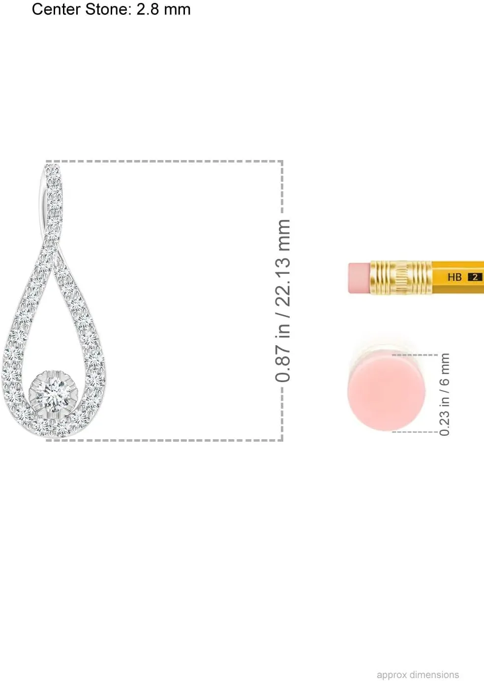 Angara Lab Grown Diamond Infinity Loop Pendant in 14K Solid Gold/Platinum | April Birthstone, Birthday, Engagement, Anniversary, Wedding Jewelry Gift for Women