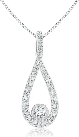 Angara Lab Grown Diamond Infinity Loop Pendant in 14K Solid Gold/Platinum | April Birthstone, Birthday, Engagement, Anniversary, Wedding Jewelry Gift for Women