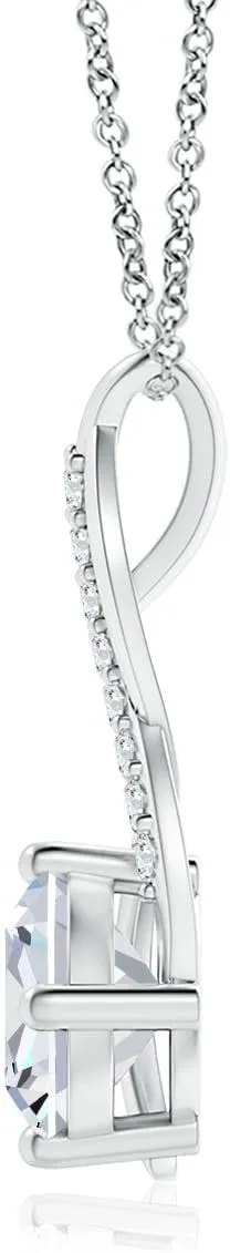 Angara Lab Grown Diamond Infinity Pendant in 14K Solid Gold/Platinum | April Birthstone, Birthday, Engagement, Anniversary, Wedding Jewelry Gift for Women