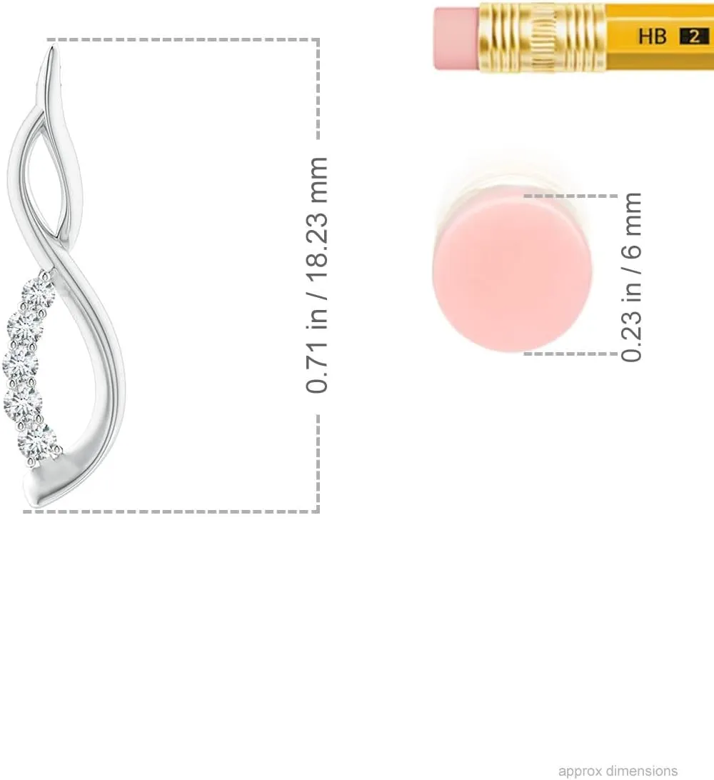 Angara Lab Grown Diamond Infinity Swirl Journey Pendant in Silver / 14K Solid Gold/Platinum | April Birthstone, Birthday, Engagement, Anniversary, Wedding Jewelry Gift for Women