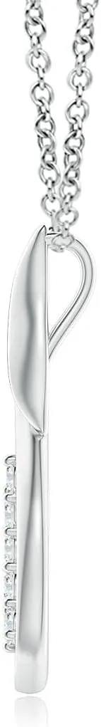 Angara Lab Grown Diamond Infinity Swirl Journey Pendant in Silver / 14K Solid Gold/Platinum | April Birthstone, Birthday, Engagement, Anniversary, Wedding Jewelry Gift for Women