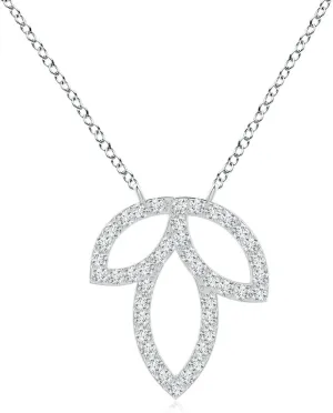 Angara Lab Grown Diamond Leaf Pendant in 14K Solid Gold/Platinum | April Birthstone, Birthday, Engagement, Anniversary, Wedding Jewelry Gift for Women