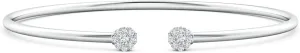Angara Lab Grown Diamond Open Flex Floral Bangle in 14K Solid Gold | Birthday, Engagement, Anniversary, Wedding Jewelry Gift for Women