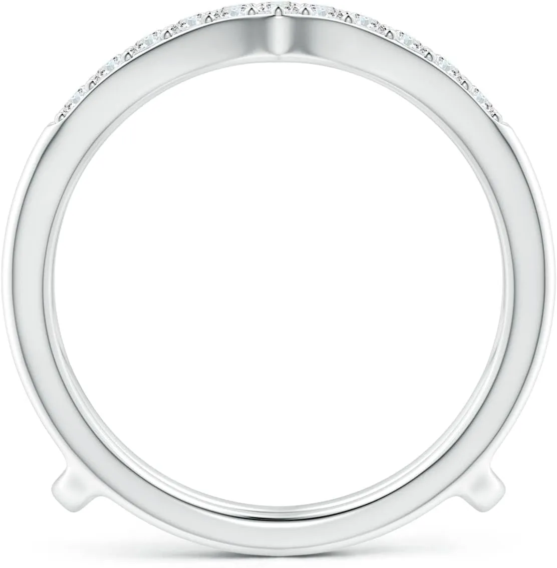 Angara Lab Grown Diamond V-Shaped Contour Ring Wrap in Silver / 14K Solid Gold/Platinum | April Birthstone, Birthday, Engagement, Anniversary, Wedding Jewelry Gift for Women