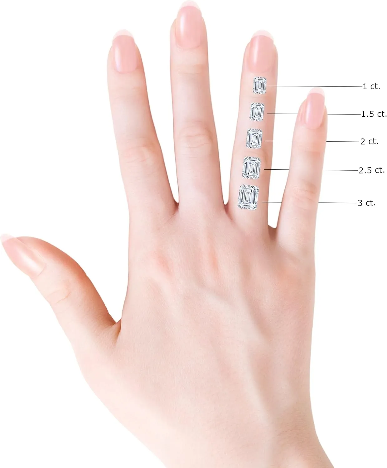 Angara Lab Grown Emerald-Cut Diamond Halo Split Shank Engagement Ring in Silver / 14K Solid Gold/Platinum | April Birthstone, Birthday, Anniversary, Wedding Jewelry Gift for Women
