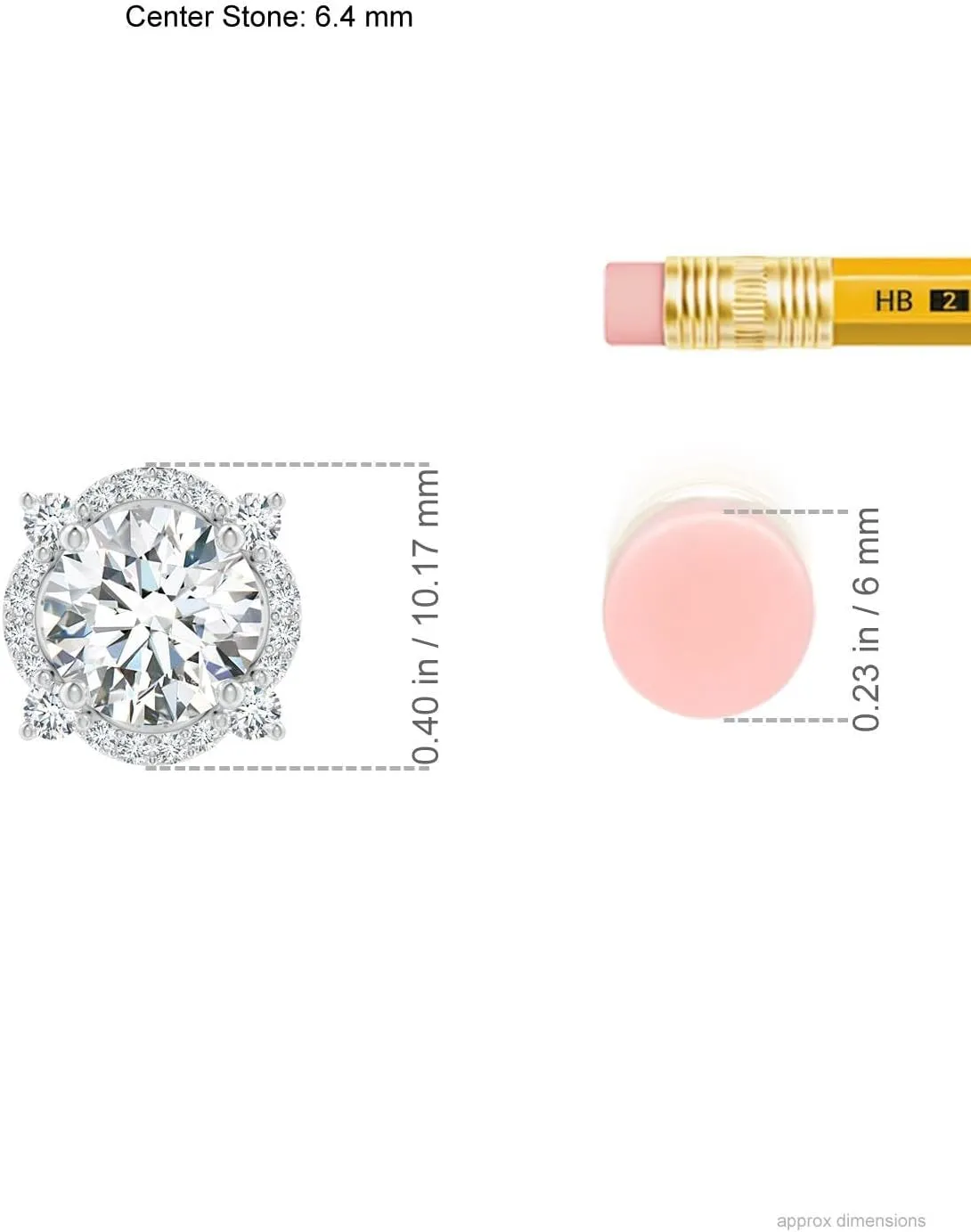 Angara Lab Grown Floating Round Diamond Quatrefoil Halo Pendant in 14K Solid Gold/Platinum | April Birthstone, Birthday, Engagement, Anniversary, Wedding Jewelry Gift for Women