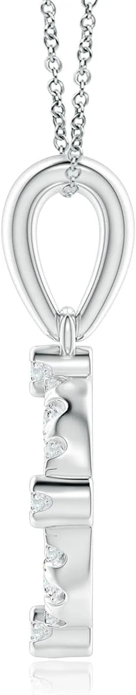 Angara Lab Grown Marquise and Dot Diamond Circle Pendant in 14K Solid Gold/Platinum | April Birthstone, Birthday, Engagement, Anniversary, Wedding Jewelry Gift for Women