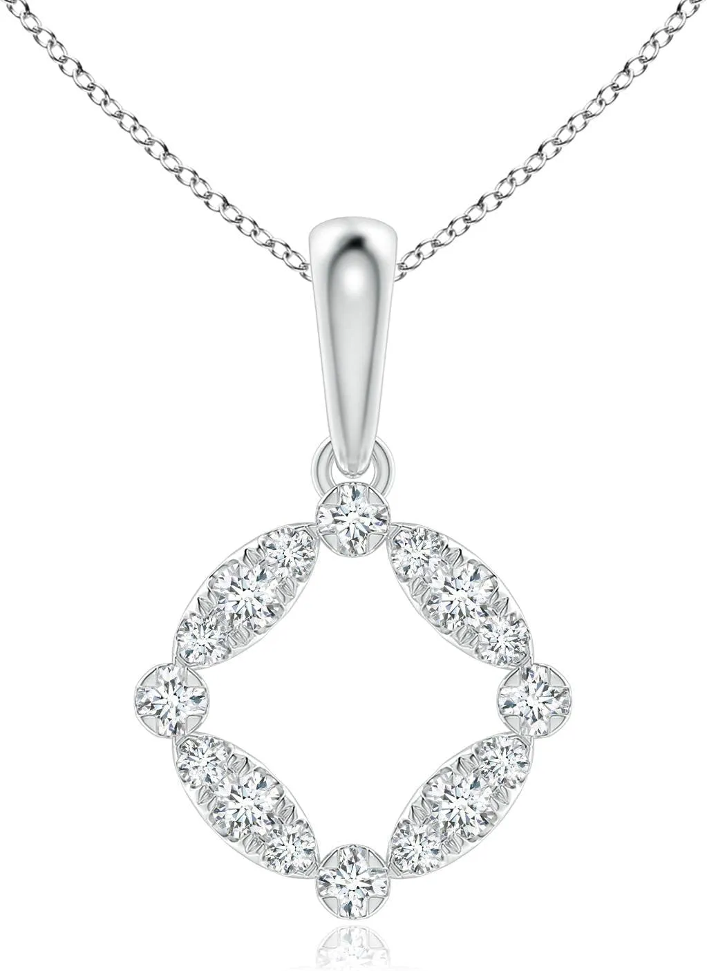 Angara Lab Grown Marquise and Dot Diamond Circle Pendant in 14K Solid Gold/Platinum | April Birthstone, Birthday, Engagement, Anniversary, Wedding Jewelry Gift for Women