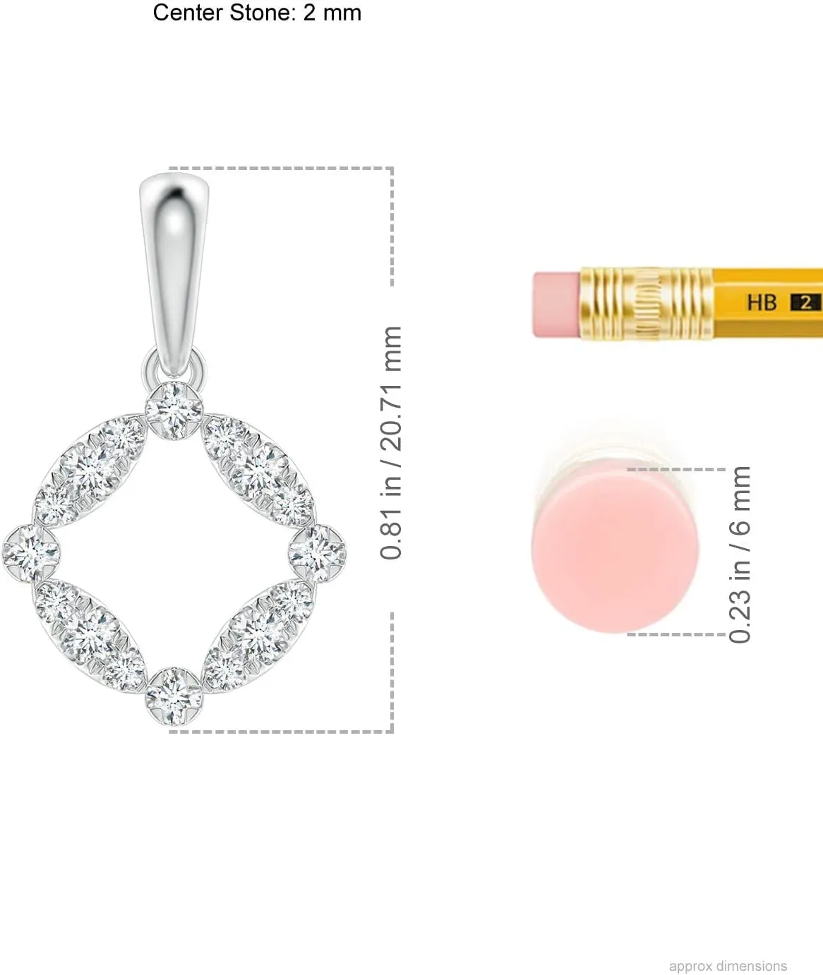 Angara Lab Grown Marquise and Dot Diamond Circle Pendant in 14K Solid Gold/Platinum | April Birthstone, Birthday, Engagement, Anniversary, Wedding Jewelry Gift for Women