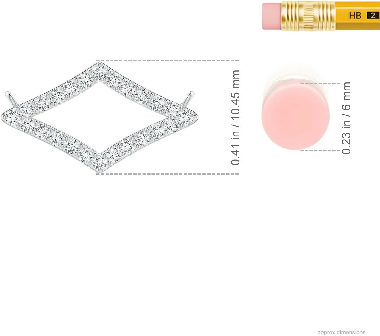 Angara Lab Grown Prong-Set Diamond Rhombus Pendant in 14K Solid Gold/Platinum | April Birthstone, Birthday, Engagement, Anniversary, Wedding Jewelry Gift for Women