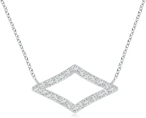 Angara Lab Grown Prong-Set Diamond Rhombus Pendant in 14K Solid Gold/Platinum | April Birthstone, Birthday, Engagement, Anniversary, Wedding Jewelry Gift for Women
