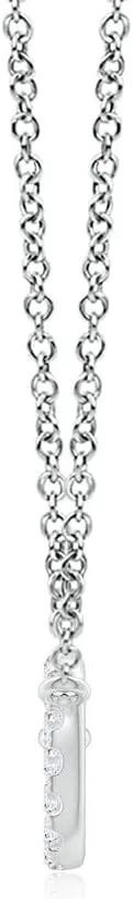 Angara Lab Grown U-Pave Set Diamond Key Pendant in 14K Solid Gold/Platinum | April Birthstone, Birthday, Engagement, Anniversary, Wedding Jewelry Gift for Women