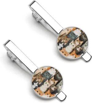 Animal Cat Tie Clip Classic Necktie Bar Pinch Clothing Accessories for Wedding Party Business