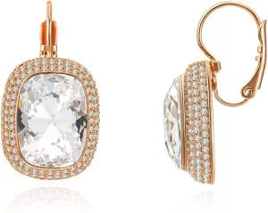 Austrian Crystal Earrings for Women Red Crystal Dangle Earring Wedding Earrings Cubic Zirconia Earrings Hypoallergenic Earrings Valentines Prom Bridal Jewelry Gift