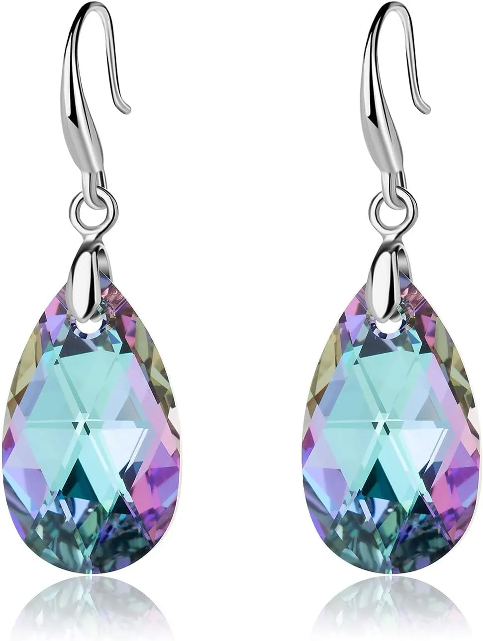 Austrian Crystal Teardrop Dangle Hook Earrings for Women 14K Gold Plated Hypoallergenic Jewelry