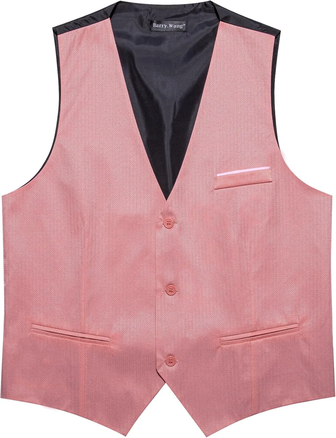 Barry.Wang Men's Paisley Suit Vest Tie Set with Handkerchief Cufflink Brooch Silk Woven Party Waistcoat Classic