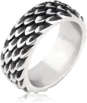 BAVIPOWER Viking Dragon Scales Ring Masculinity Unique Norse Mytholothy Stainless Steel Jewelry Powerful Amulet for Men Women
