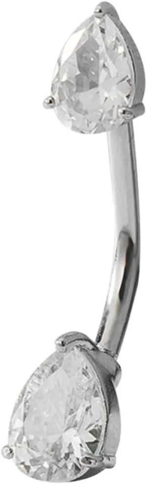 BESPORTBLE Water Drop Zircon Navel Ring Women Belly Ring Titanium Belly Button Piercing Fashion Jewelry for