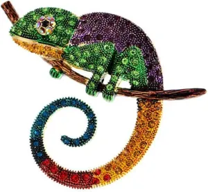 Big Multicolor Lizard Brooch Pins Fashion Animal Brooch Jewelry Gift Chameleon Pins