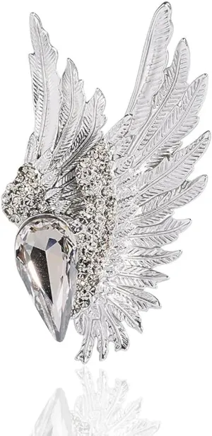 Bird Wings Brooches for Women Men Animal Feather Rhinestone Pins Coat Jackets Dresses Clothing Accessories Jewelry Weddings Birthdays Festivals Gifts