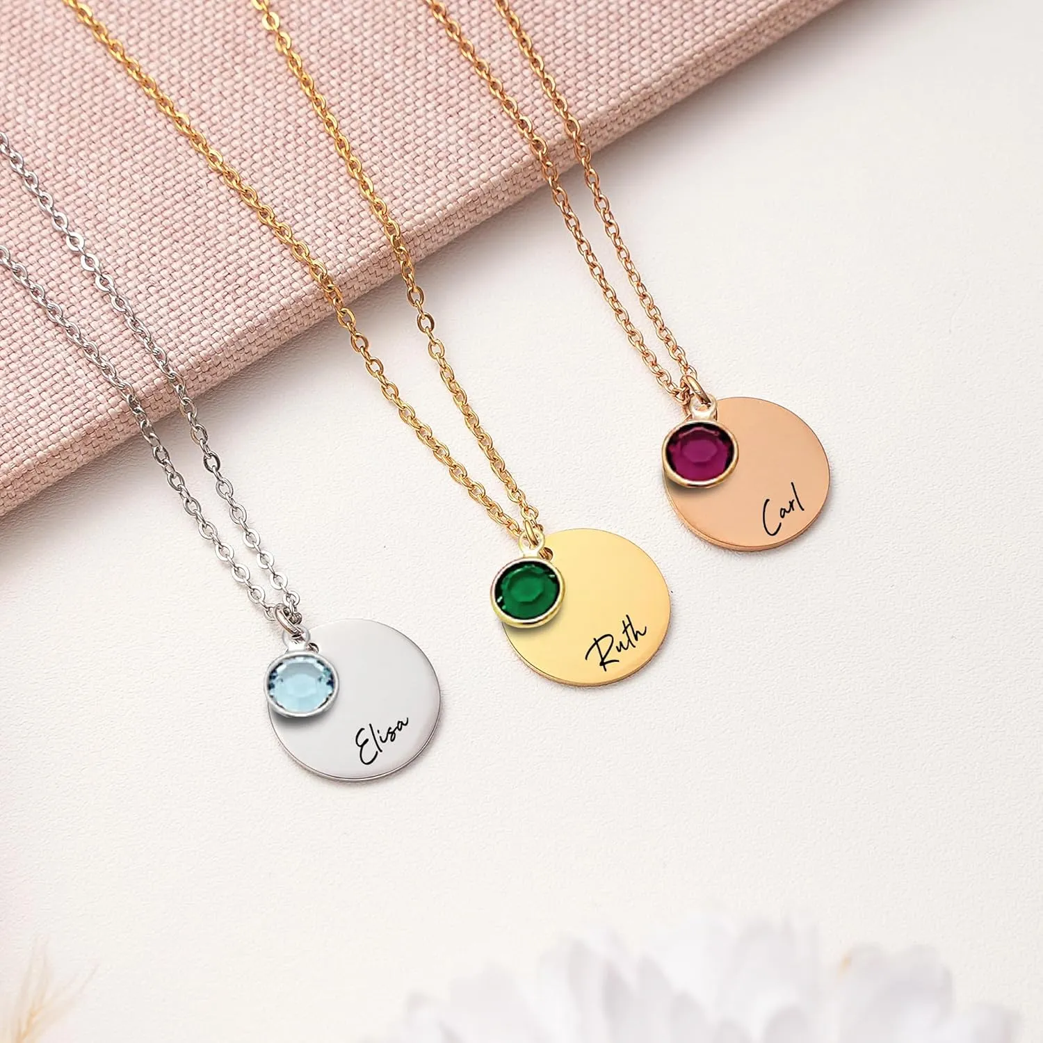 Birthstone Necklace for Mom Custom Name Engraved Necklace for Grandma  Personalized Jewelry Gift for Mom, Grandma, and Loved Ones  Thoughtful Mothers Day Gift