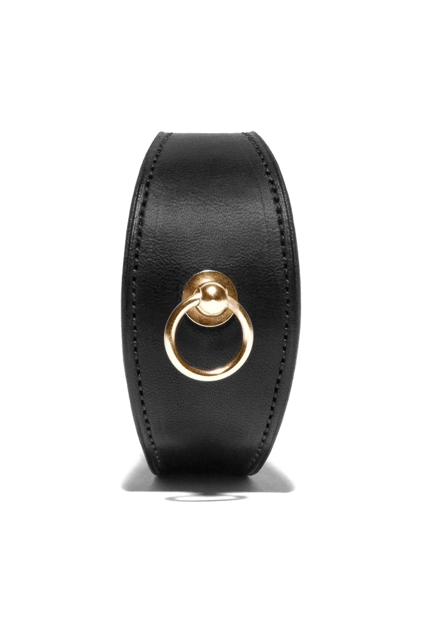 Black Leather Linotte Cuff Bracelets