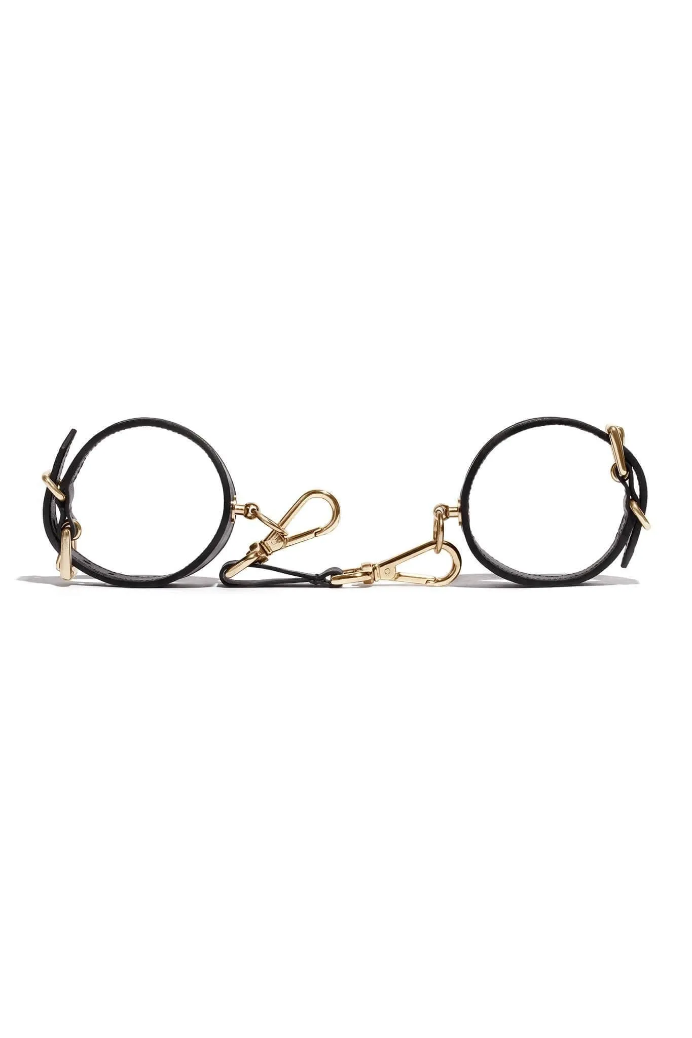 Black Leather Linotte Cuff Bracelets
