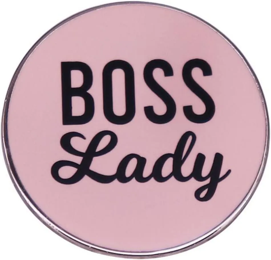Boss Lady Brooch Attitude Quote Pin Feminist Badge Backpack Bag Fashion Accessories Gift for Women Lapel Pin for Shirt Hat Jacket