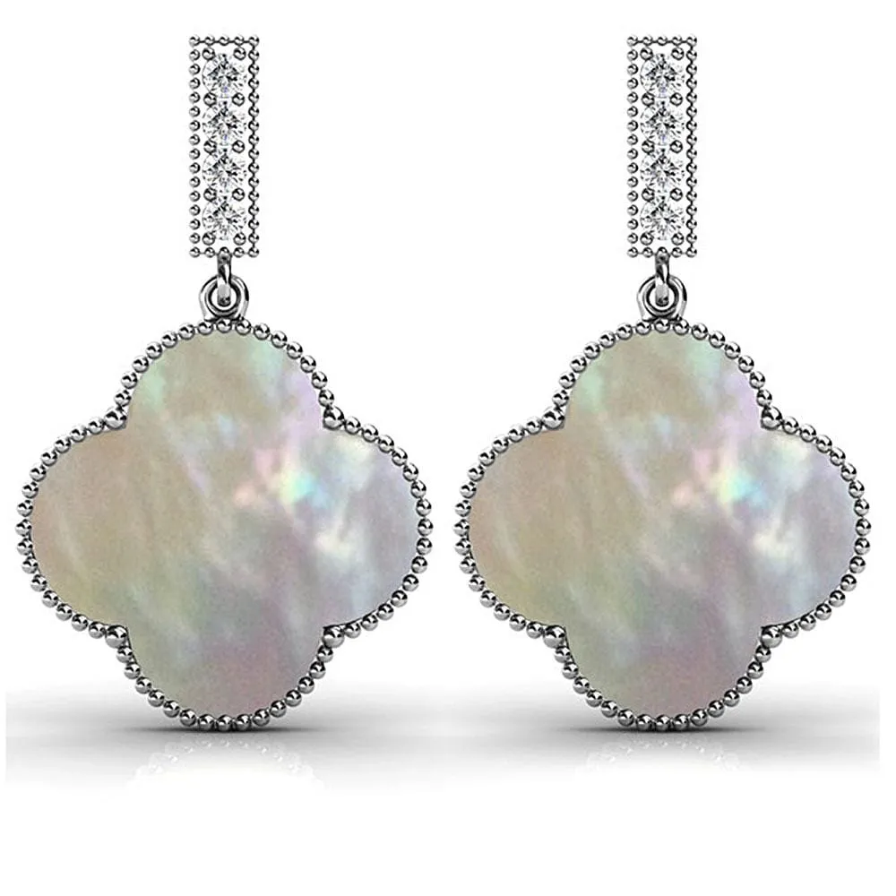 Boxed 2-Pairs Milkyway Drop Earrings Set Embellished with SWAROVSKI Crystals