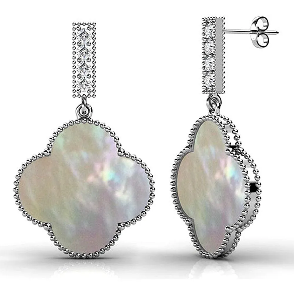 Boxed 2-Pairs Milkyway Drop Earrings Set Embellished with SWAROVSKI Crystals